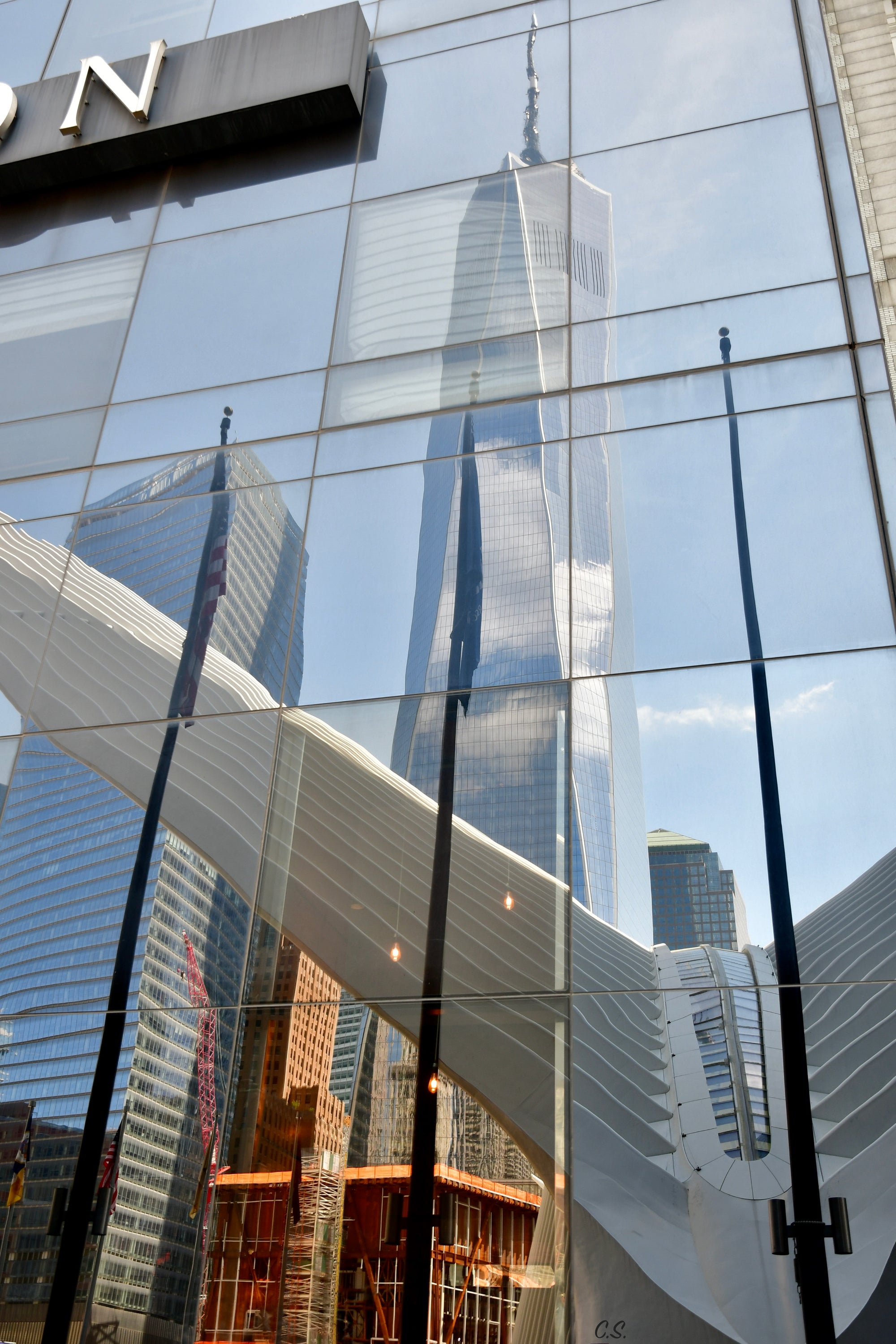 The Big Apple - Freedom Tower & Oculus reflected in Tower #2